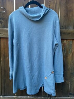 Cozy Blue Waffle-Knit Sweater